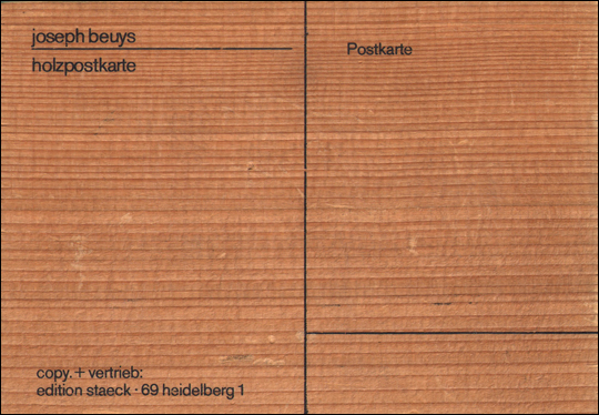 Joseph Beuys : Holzpostkarte [Wooden Postcard]