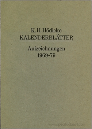 KALENDERBLÄTTER : Aufzeichnungen 1969-79