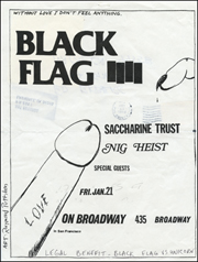 [Black Flag on Broadway [Without Love] / Fri. Jan. 21 1983]