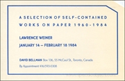 A Selection of Self-Contained Works on Paper 1960 - 1984