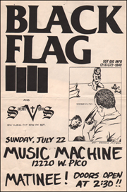 [Black Flag at Music Machine / Sunday, July 22]