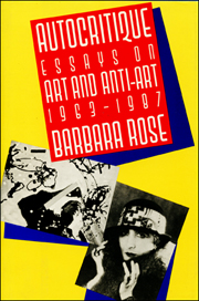 Autocritique : Essays on Art and Anti-Art 1963 - 1987