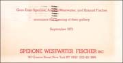 Announcement of the Opening of Sperone Westwater Fischer, Inc.