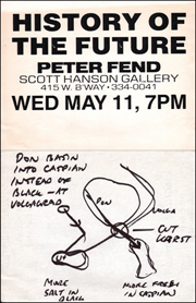 History of the Future : Peter Fend, announcement and Original Drawing