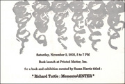 Richard Tuttle : Memento / cENTER, Announcement Card for Book Launch at Printed Matter, Inc.