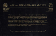Adrian Piper Research Archive