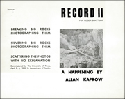 Record II : For Roger Shattuck, A Happening by Allan Kaprow