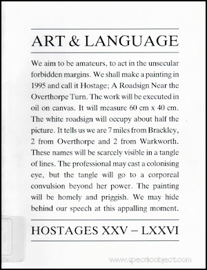 Art & Language : Hostages XXV - LXXVI