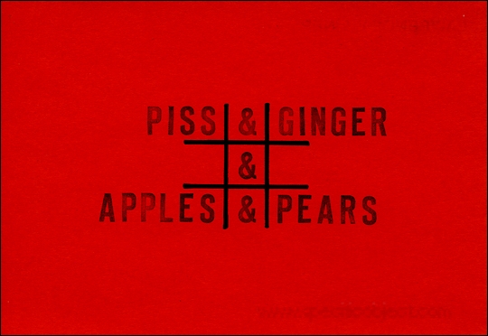 Piss & Ginger / & / Apples & Pears