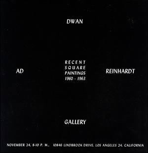 Ad Reinhardt : Recent Square Paintings, 1960 - 1963