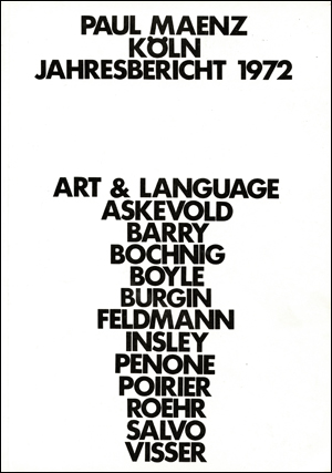 Paul Maenz : Jahresbericht 1972