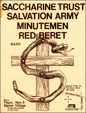 [Saccharine Trust, Salvation Army, Minutemen and Red Beret at Alpine Village / Thurs. Nov. 5]