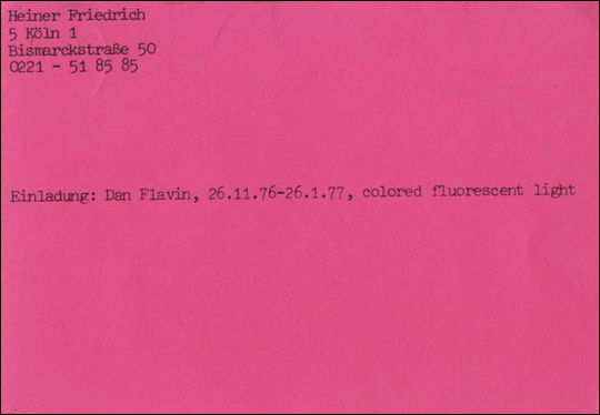 Dan Flavin : Colored Fluorescent Light