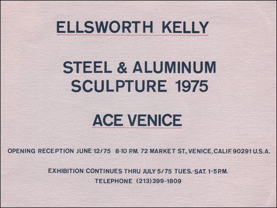 Ellsworth Kelly : Steel & Aluminum Sculpture, 1975