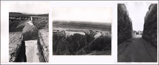 Three Vintage Black-and-White Photographs of Michael Heizer's 