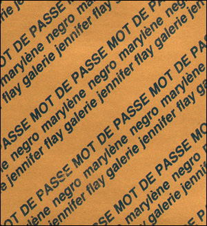 Marylène Negro : Mot de Passe [Password]