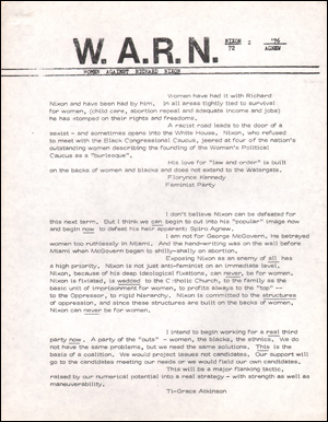 W.A.R.N. (Women Against Richard Nixon)