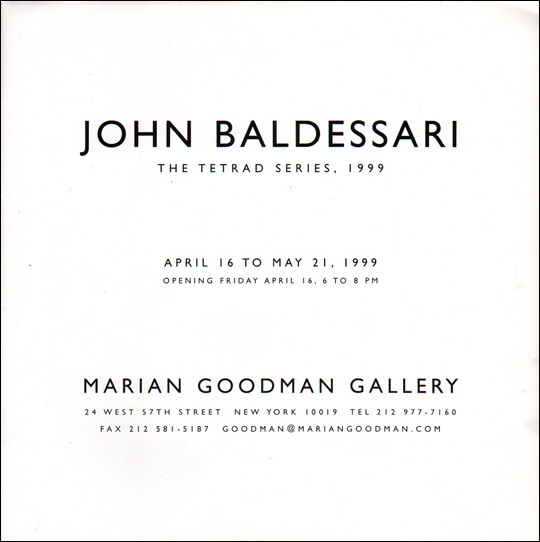 John Baldessari : The Tetrad Series, 1999