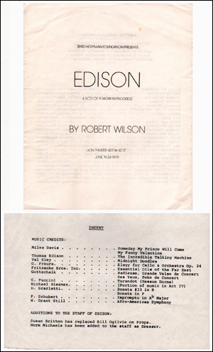 Edison : 4 Acts of a Work-In-Progress