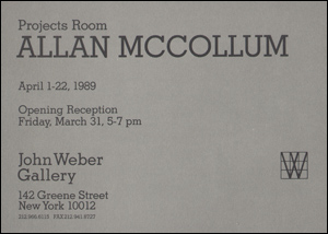 Allan McCollum : Projects Room