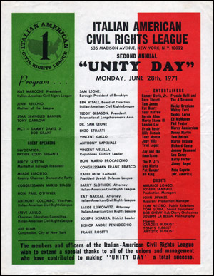 Italian American Civil Rights League Unity Day 1971