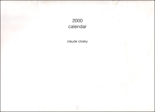 Claude Closky : 2000 Calendar
