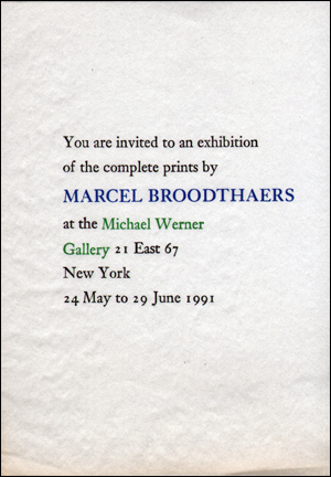 Marcel Broodthaers : The Complete Prints