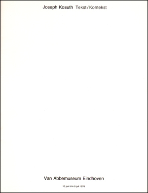Joseph Kosuth : Tekst / Kontekst