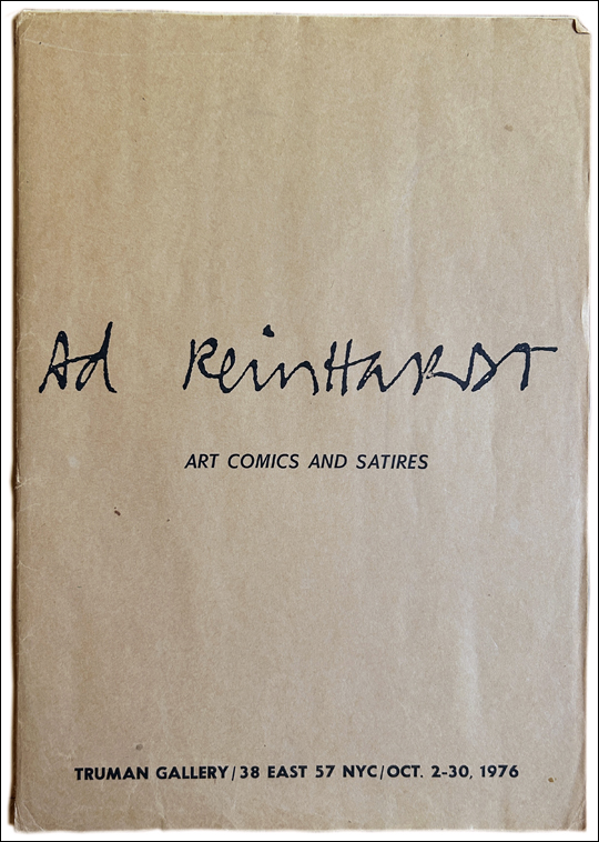 Ad Reinhardt : Art Comics and Satires