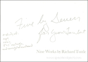 Five by Seven for Yvon Lambert : Nine Works by Richard Tuttle