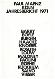 Paul Maenz : Jahresbericht 1971