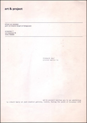 Art & Project Invites You to An Exhibition by Robert Barry at Jack Wendler Gallery, London, During the Month of December 1972