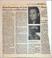 The New York Times Obituary for Martin Kippenberber