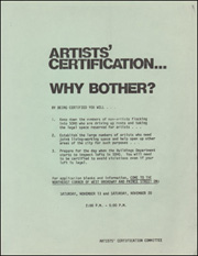 Artists' Certification... Why Bother?