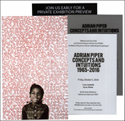 Adrian Piper : Concepts and Intuitions, 1965 – 2016