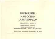 David Bussel, Nan Goldin, Larry Johnson
