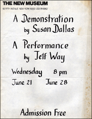 A Demonstration by Susan Dallas / A Performance by Jeff Way