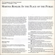 Martha Rosler : In the Place of the Public