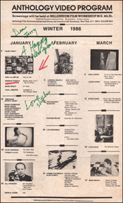 Anthology Video Program : Winter 1986