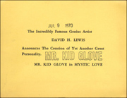 The Incredibly Famous Genius Artist David H. Lewis Announces the Creation of Yet Another Great Personality. Mr. Kid Glove : Mr. Kid Glove in Mystic Love
