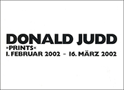 Donald Judd : Prints