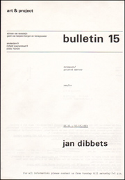 Art & Project Bulletin 15 : Jan Dibbets